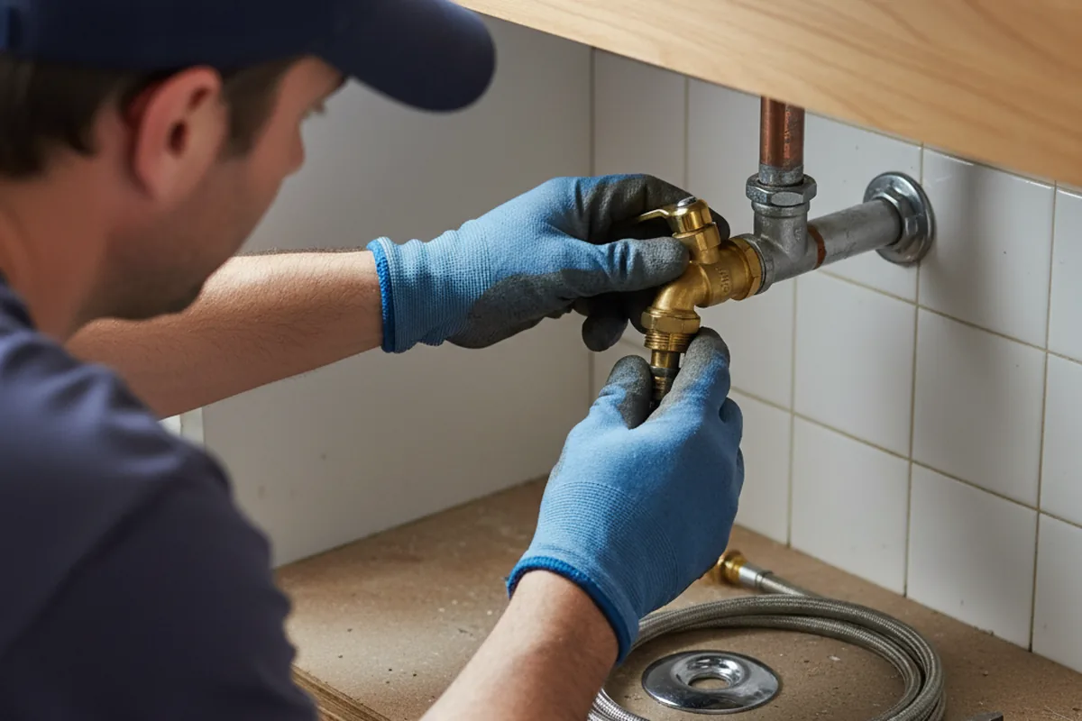 Shutoff valve and fitting work during Burst Pipe Repair in Florence